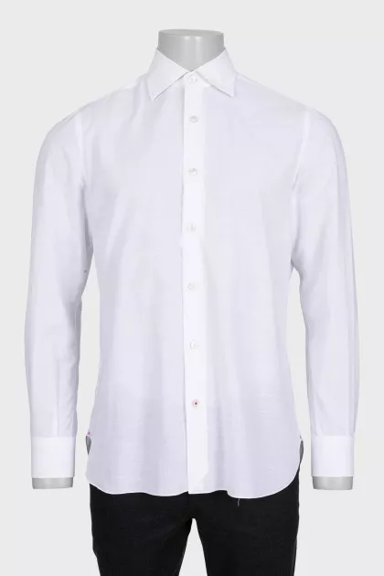Men's straight white shirt with logo