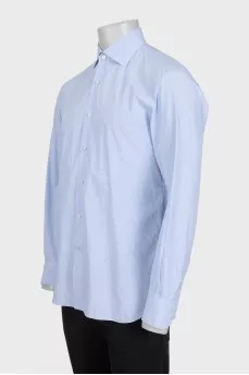 Men's straight blue striped shirt