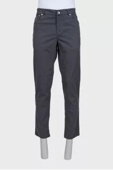 Men's gray button-down trousers