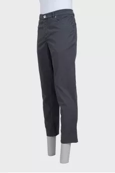 Men's gray button-down trousers
