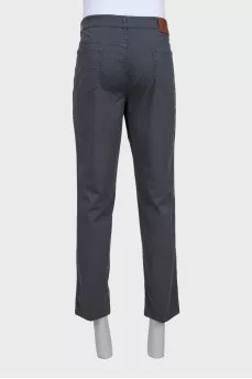 Men's gray button-down trousers