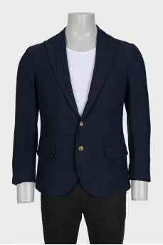 Men's fitted wool and cashmere jacket
