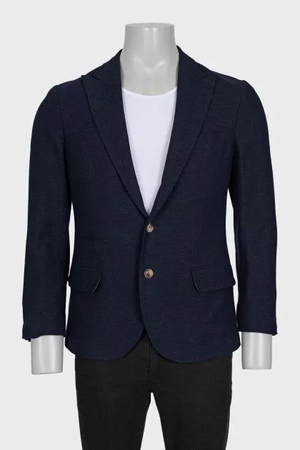 Men's fitted wool and cashmere jacket