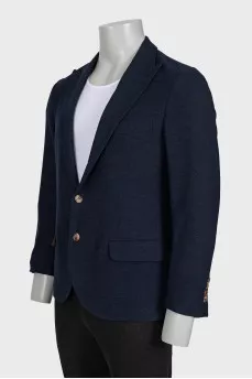 Men's fitted wool and cashmere jacket
