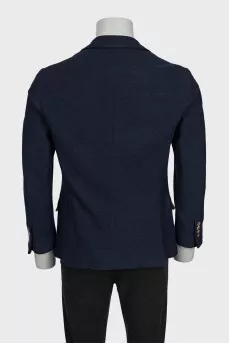 Men's fitted wool and cashmere jacket