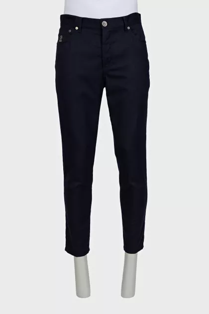 Men's straight-cut wool trousers