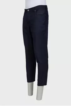 Men's straight-cut wool trousers