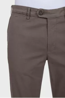 Men's straight-leg brown trousers