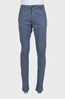 Men's straight-leg trousers in light blue