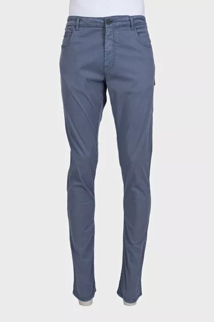 Men's straight-leg trousers in light blue