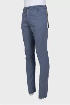 Men's straight-leg trousers in light blue