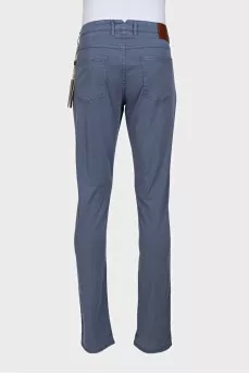 Men's straight-leg trousers in light blue