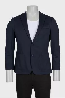 Men's dark blue single-breasted jacket