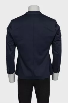 Men's dark blue single-breasted jacket