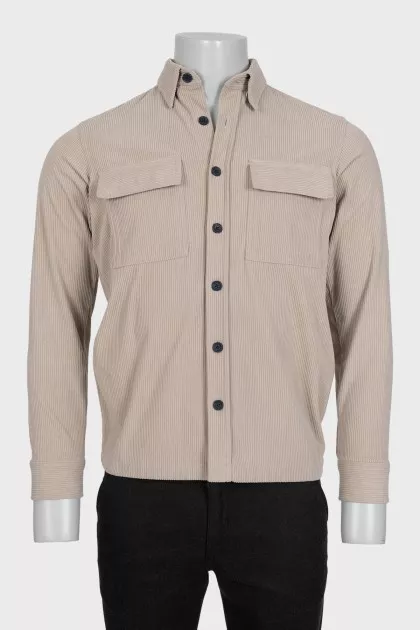 Men's beige corduroy shirt