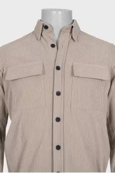 Men's beige corduroy shirt