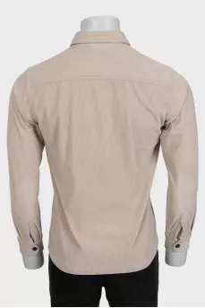 Men's beige corduroy shirt