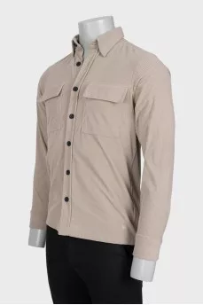 Men's beige corduroy shirt