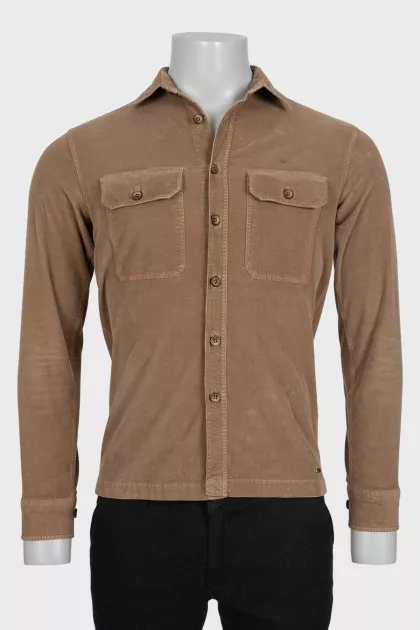 Men's brown corduroy shirt