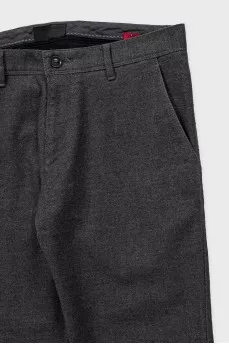 Men's grey tapered trousers with pockets