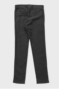 Men's grey tapered trousers with pockets