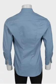 Men's stand-up collar shirt with tag