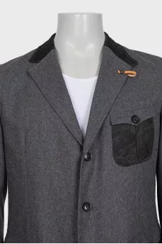 Men's gray jacket with patch pockets