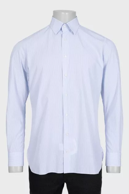 Men's checkered button-down shirt