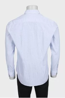 Men's white shirt with a small blue print