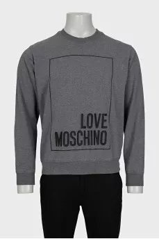 Men's gray sweatshirt with a signature print