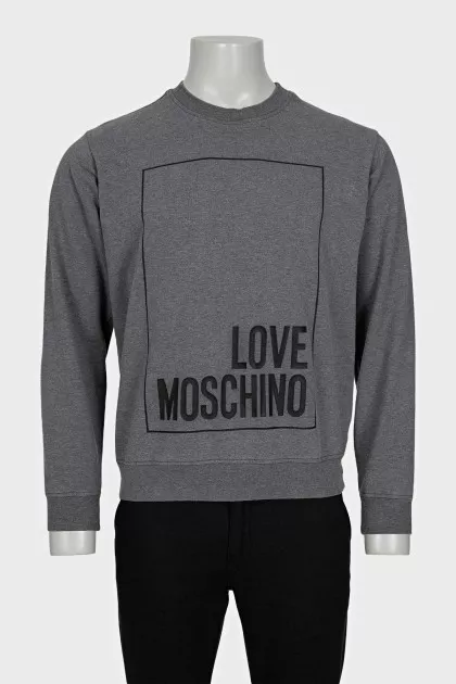 Men's gray sweatshirt with a signature print