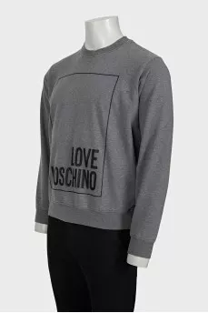 Men's gray sweatshirt with a signature print