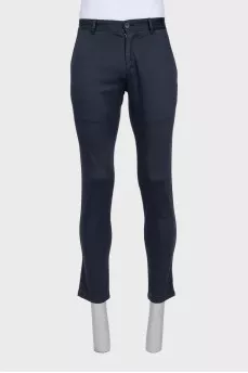 Men's black straight-leg trousers with pockets