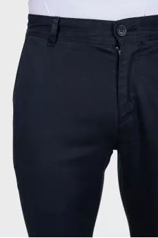 Men's black straight-leg trousers with pockets
