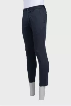 Men's black straight-leg trousers with pockets