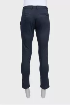 Men's black straight-leg trousers with pockets