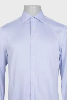 Men's light blue straight shirt with a small print