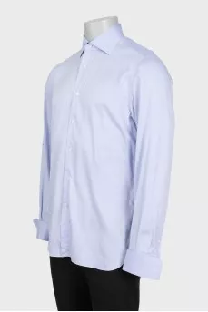 Men's light blue straight shirt with a small print