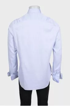 Men's light blue straight shirt with a small print
