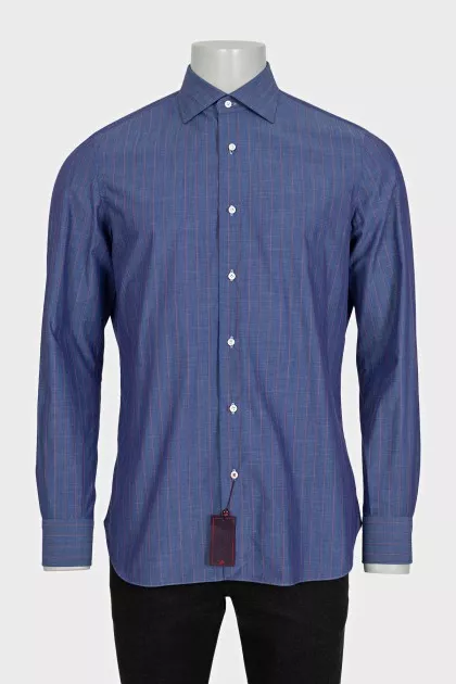 Men's blue striped shirt with tag