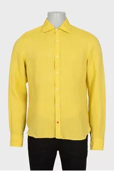 Men's yellow linen shirt