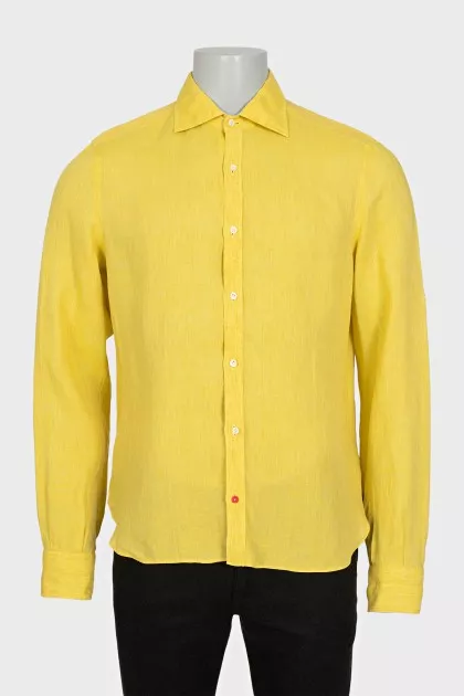Men's yellow linen shirt