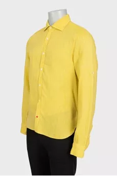 Men's yellow linen shirt