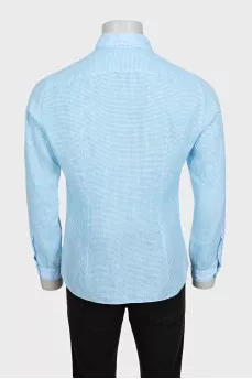 Men's bright blue plaid shirt