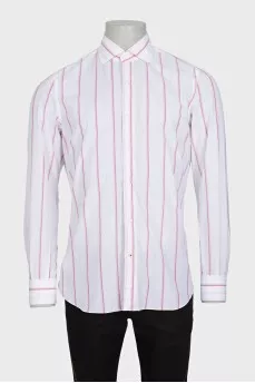 Men's white shirt with wide stripes