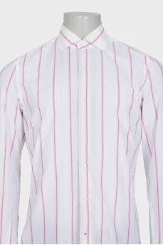 Men's white shirt with wide stripes