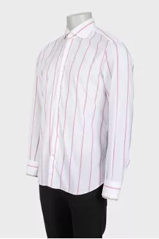 Men's white shirt with wide stripes