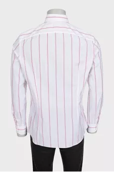 Men's white shirt with wide stripes