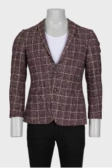 Men's brown checkered jacket