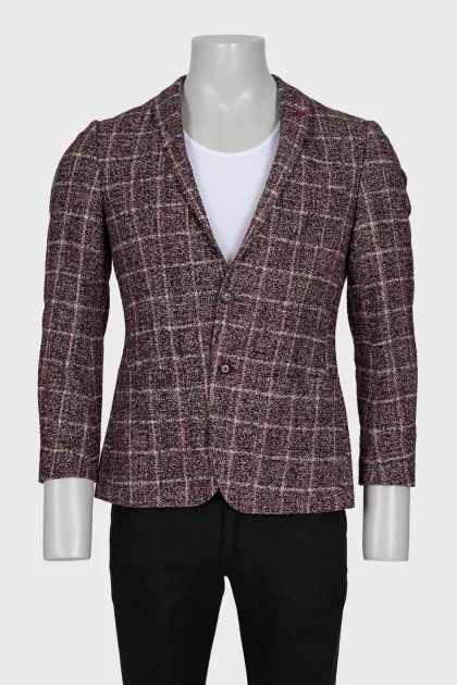 Men's brown checkered jacket